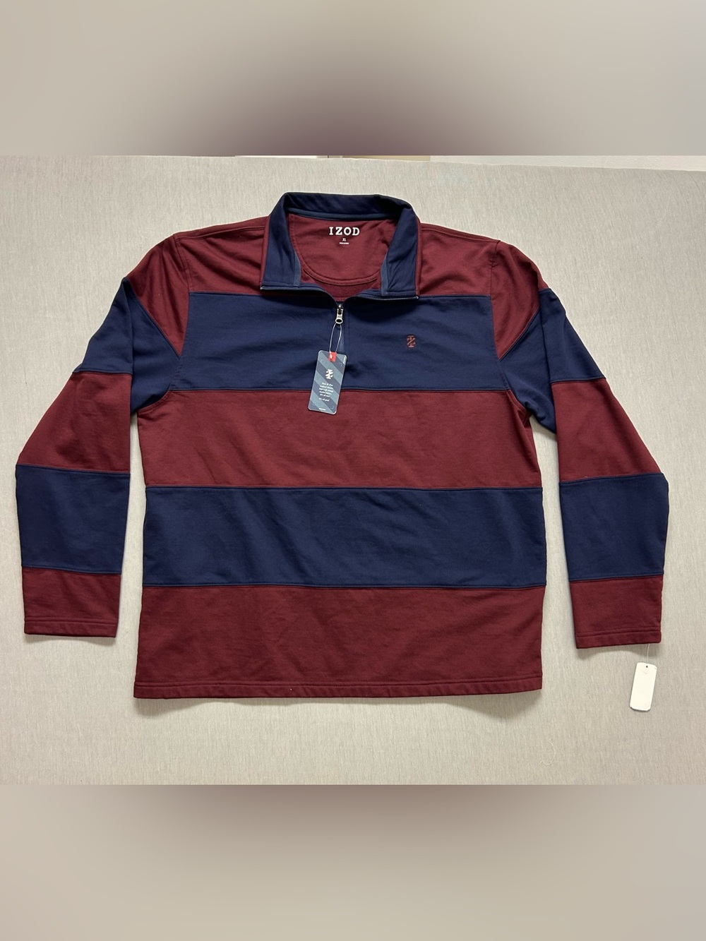 Izod Men’s Rugby / Polo Long sleeve Shirt XL NWT